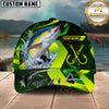 Maxcorners Fishing Green Neon Hook Splash Multiple Options Personalized Name 3D Cap (12 Fish Species)