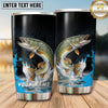 Maxcorners Fishing Tumbler Black Blue Double Catch Honeycomb Design Personalized Name Tumbler (13 Species)