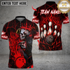 Maxcorners Bowling King And Queen Skull Multicolor Customized Name, Team Name 3D Shirts