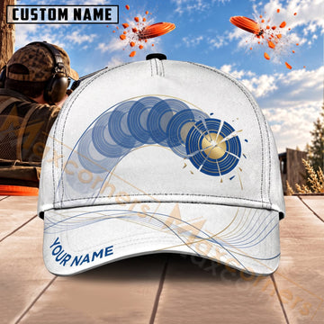 Maxcorners Trap & Skeet Shooting Minimalist Blue Clay Target Personalized Name 3D Cap