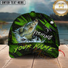 Maxcorners Fishing Neon Green Splash Personalized Name 3D Cap (12 Fish Species)