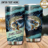 Maxcorners Fishing Tumbler Teal Honeycomb Wave Design Personalized Name Tumbler (13 Species)
