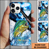 Maxcorners Fishing Hook Lure Splash Artwork Personalized Name Phone Case Gift For Anglers (12 Fish Species)