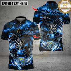 Maxcorners Bowling Thunder Dragon Multicolor Customized Name, Team Name 3D Shirt 5