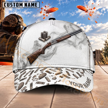 Maxcorners Trap & Skeet Shooting Minimalist Shotgun Sketch Personalized Name 3D Cap