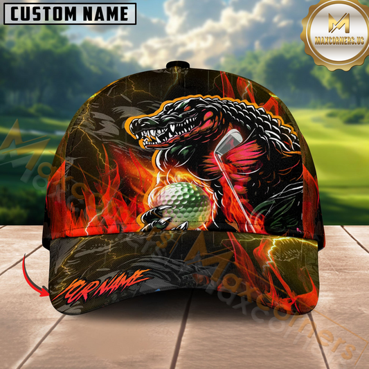 Maxcorners Lightning Gator Golf Cap Multicolor Personalized Cap