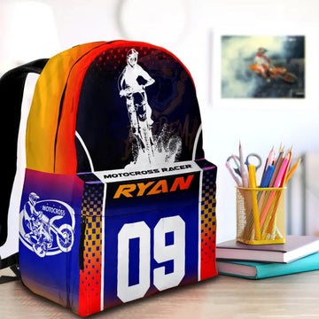 Maxcorners Motocross 2 Personalized Name And Number Backpack