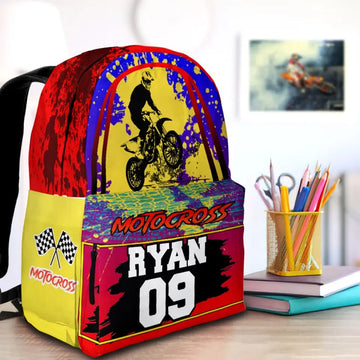Maxcorners Motocross 13 Personalized Name And Number Backpack