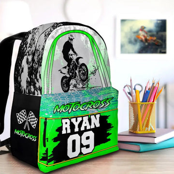 Maxcorners Motocross 17 Personalized Name And Number Backpack