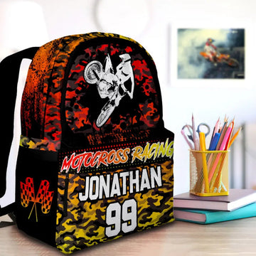 Maxcorners Motocross 40 Personalized Name And Number Backpack