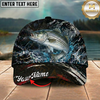 Maxcorners Fishing Dark Marble Water Splash Personalized 3D Cap (12 Fish Species)