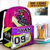 Maxcorners Motocross 49 Personalized Name And Number Backpack