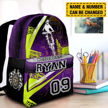 Maxcorners Motocross 60 Personalized Name And Number Backpack