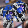 Maxcorners Bowling and Pins Hexagram 2 Multicolor Option Customized Name 3D Shirt