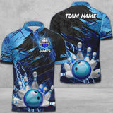 Maxcorners Bowling And Pins Thunder Break Multicolor Option Customized Name 3D Shirt