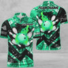 Maxcorners Bowling And Pins Abstract Grunge Texture XXX Multicolor Option Customized Name 3D Shirt