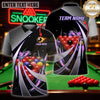 Maxcorners Billiards Gear Diagonal Action Break Art Multicolor Customized Name 3D Shirt