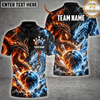 Maxcorners Bowling Fire Dragon & Flaming Energy Graphic Multicolor Customized Name, Team Name 3D Shirts