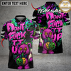 Maxcorners Bowling And Pins Bear Scary Teddy Graffiti Style Customized Name, Team Name 3D Shirt (4 Colors)