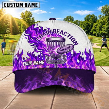 Maxcorners Disc Golf Purple Dragon Chain Reaction Personalized Name 3D Cap