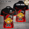 Maxcorners Pickleball Polo Rebellious Ball Mascot Multiple Options Personalized Name, Team Name 3D Shirt