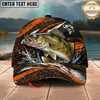 Maxcorners Fishing Orange Lightning Water Splash Personalized 3D Cap (12 Fish Species)