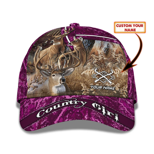 Maxcorners Country Girl Deer Hunting Ball Cap Hunting Camo Baseball Cap LM0402
