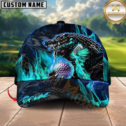 Maxcorners Lightning Gator Golf Cap Multicolor Personalized Cap