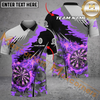 Maxcorners Darts Fire Flame Paint Splash Mutilcolor Options Personalized Name, Team Name 3D Polo Shirt