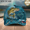 Maxcorners Fishing Ocean Blue Underwater Texture Personalized 3D Cap (12 Fish Species)