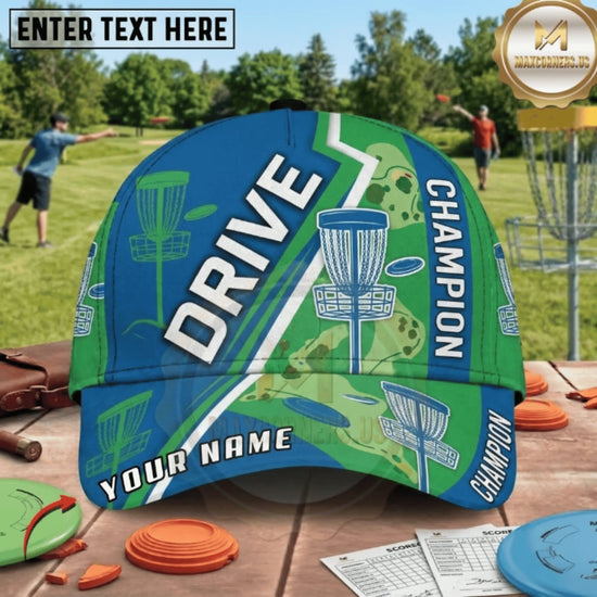 Maxcorners Disc Golf Drive Champion Chain Basket Personalized Name 3D Cap LM3009
