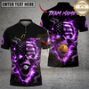 Maxcorners Billiards 8 Ball 9 Ball Flame American Flag Skull Customized Name, Team Name 3D Shirt (4 Colors)