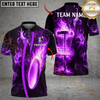 Maxcorners Electric Lightning Disc Golf Polo Personalized Name, Team Name 3D Shirt (4 Colors)