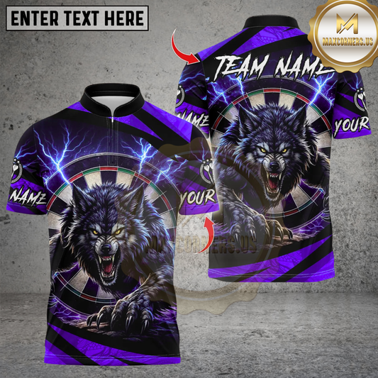 Maxcorners Darts Wolf With Dartboard Multicolor Customized Name, Team Name 3D Shirts