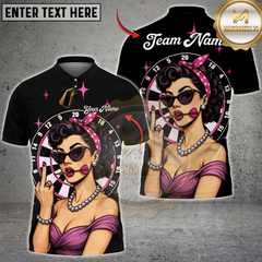 Maxcorners Darts Pinup Girl Retro Style Multicolor Customized Name, Team Name 3D Shirts