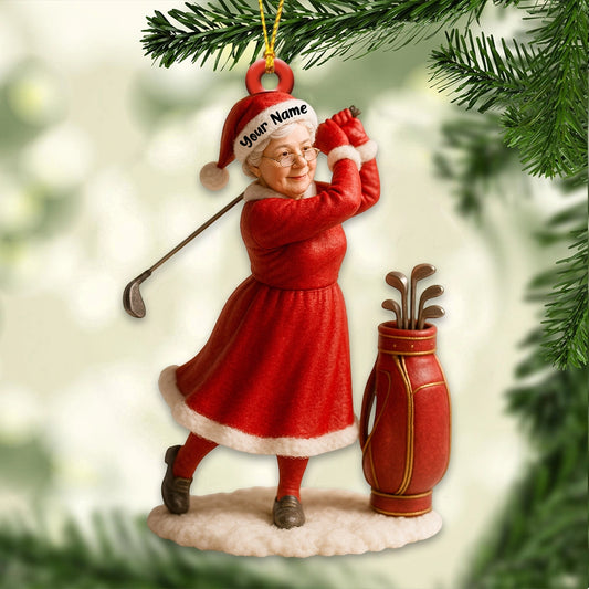 Maxcorners Personalized Grandma Golf Ornament â€“ Custom Name Lady Golfer Christmas Ornament, Funny Holiday Golf Gift for Women, Golf Ornament and Golf Decor for Tree MT1611