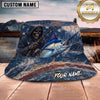 Maxcorners Fishing Dark Lightning Fishing Illustration with Dramatic Effect Personalized Name 3D Bucket Hat (13 Fish Species)