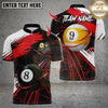 Maxcorners Fire Billiard 8 & 9 Ball Design Multicolor Customized Name, Team Name 3D Shirts