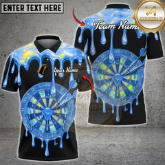 Maxcorners Darts Rainbow Melt Dripping Dartboard Multicolor Customized Name, Team Name 3D Shirt
