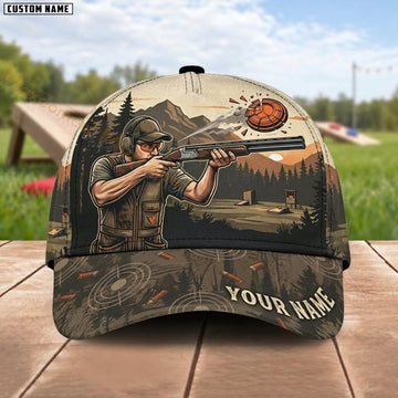Maxcorners Trap & Skeet Shooting Woodland Range Shooter Personalized Name 3D Cap