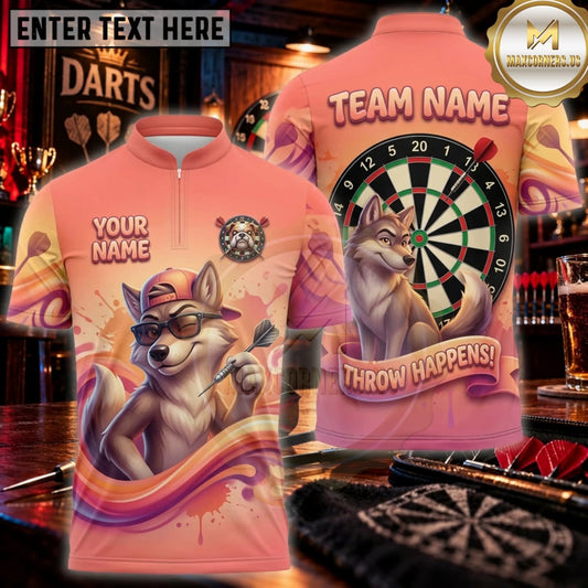 Maxcorners Darts Sunset Orange Gorilla Dartboard Personalized Name 3D Unisex Shirt
