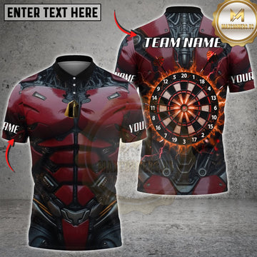 Maxcorners Darts Dark Red Tactical Armor Classic Dartboard Personalized Name 3D Unisex Shirt