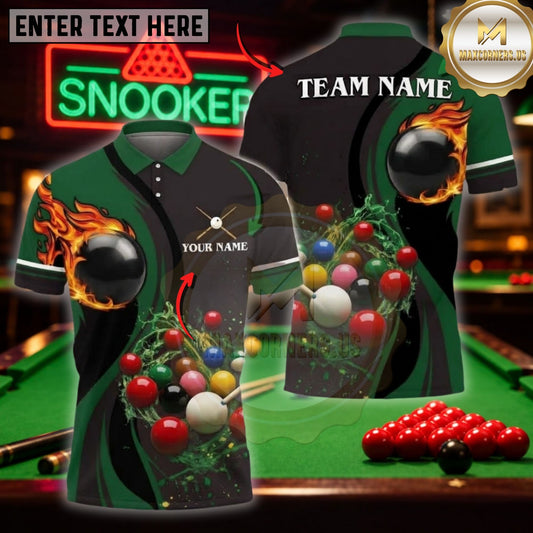 Maxcorners Billiards Wear Kinetic Energy Break Design Multicolor Customized Name 3D Shirt