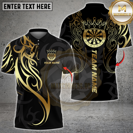 Maxcorners Darts Sport King Crown Target Multicolor Customized Name, Team Name 3D Shirts