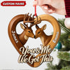 Maxcorners Personalized Couples Deer Christmas Ornament, Custom Heart â€œYou and Me We Got Thisâ€, Custom Name Buck and Doe Gift for Boyfriend Girlfriend MT2411