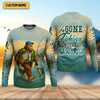 Maxcorners Gone Fishing With Sasquatch, Fishing Shirts, SPF Long Sleeve Shirts, Fishing Shirts For Men