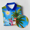 Maxcorners Santa Christmas In July Beach Golf Shirt, Christmas Golf Shirt, Women’s Golf Polo LM1507