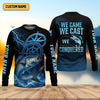 Maxcorners We Came We Saw We Conquered, Casting Fish, SPF Shirt, Custom Fishing Shirt, Men Long Sleeve Shirt