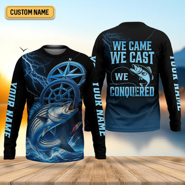 Maxcorners We Came We Saw We Conquered, Casting Fish, SPF Shirt, Custom Fishing Shirt, Men Long Sleeve Shirt