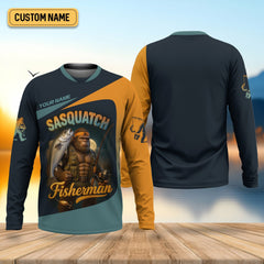 Maxcorners Sasquatch Fishing Shirt With Hood, Long Sleeve Sun Shirt, Fishing Shirts For Men